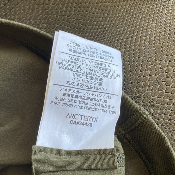 Arc’teryx RHO LT ZIP NECK MEN'S XL NWOT - Picture 6 of 8